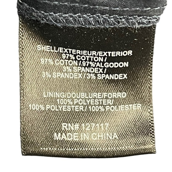 BADGLEY MISCHKA NAVY SATEEN FLORAL EMBROIDERED SHIRT COLLAR FITTED SHEATH DRESS - Picture 14 of 14